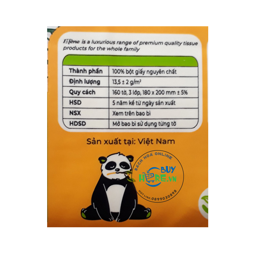 Combo 4 gói Khăn Giấy Tre Lụa - Elène Tre 480 tờ ( 160 Tờ / Bịch x 3 lớp )