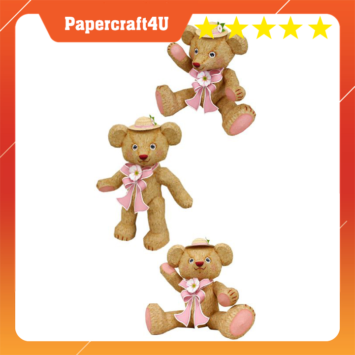 Mô hình giấy 3D động vật cute - Gấu Teddy