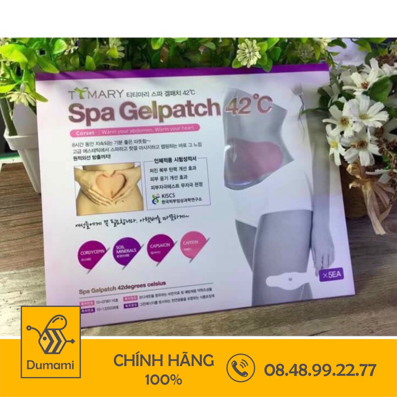 Miếng dán giảm mỡ bụng 42 độ C Spa Gelpatch( full hộp 5 miếng)
