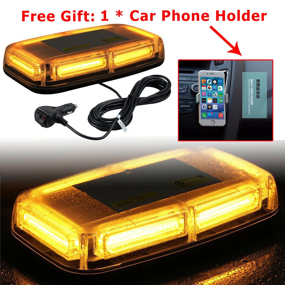 MA 6LED Amber Warning Strobe Flashing Light Recovery Magnetic Beacon 12/24V 7Modes