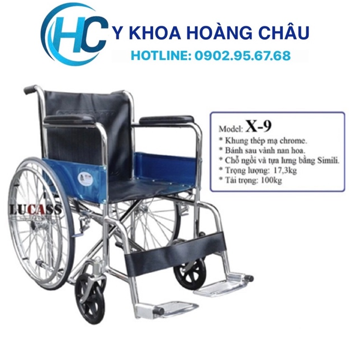 Xe lăn tay vải da simili lucass x-9