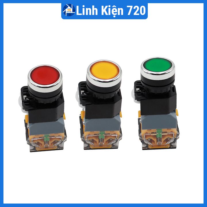 Nút nhấn đề LA38 nhấn giữ có đèn LA38 380V 10A