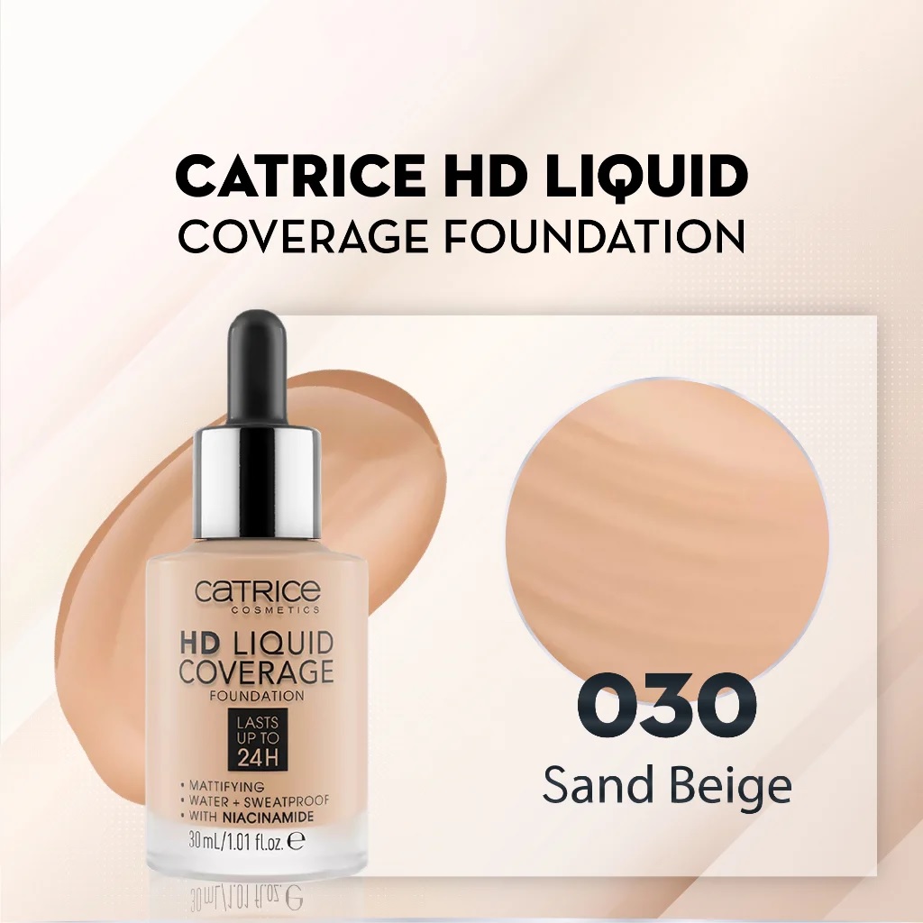 Kem Nền Kiềm Dầu, Che Phủ Tự Nhiên Catrice HD Liquid Coverage Foundation 30ml