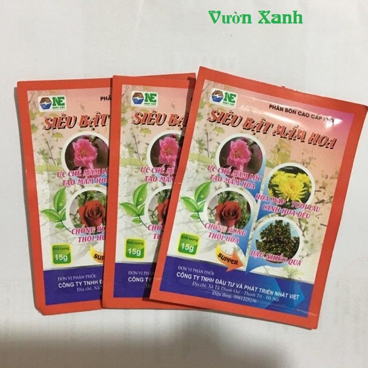 Combo 5 gói phân bón Siêu bật mầm hoa 15gr kích thích ra hoa dùng cho hoa hồng, lan, cúc, trà,...