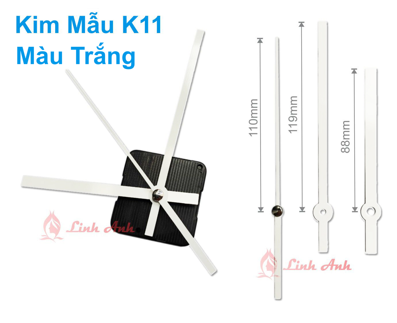 Máy đồng hồ treo tường kim trôi (Chọn kim)
