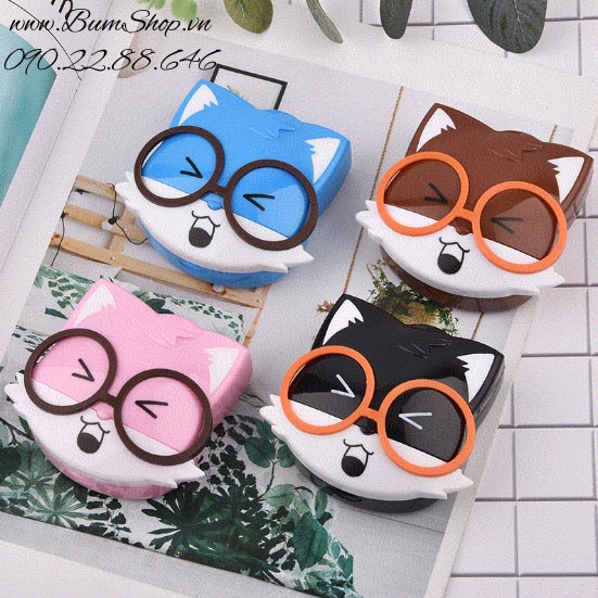 Khay gương đựng lens hồ ly xinh xắn