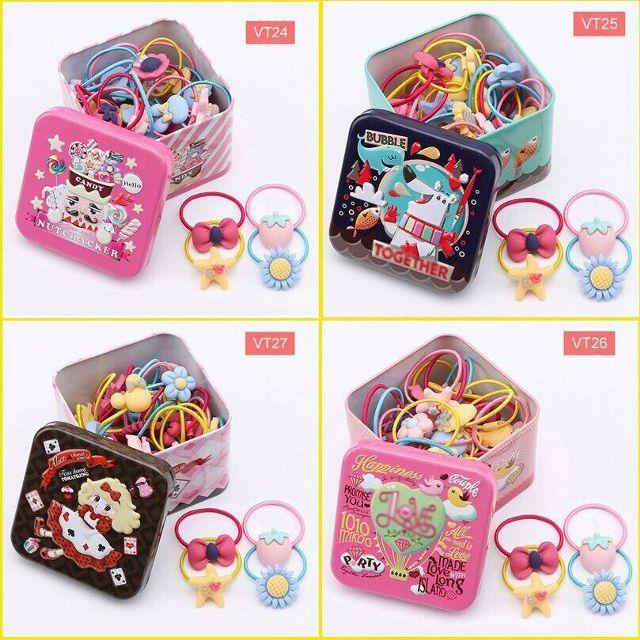 Hộp 40 Dây Cột Tóc Cho Bé