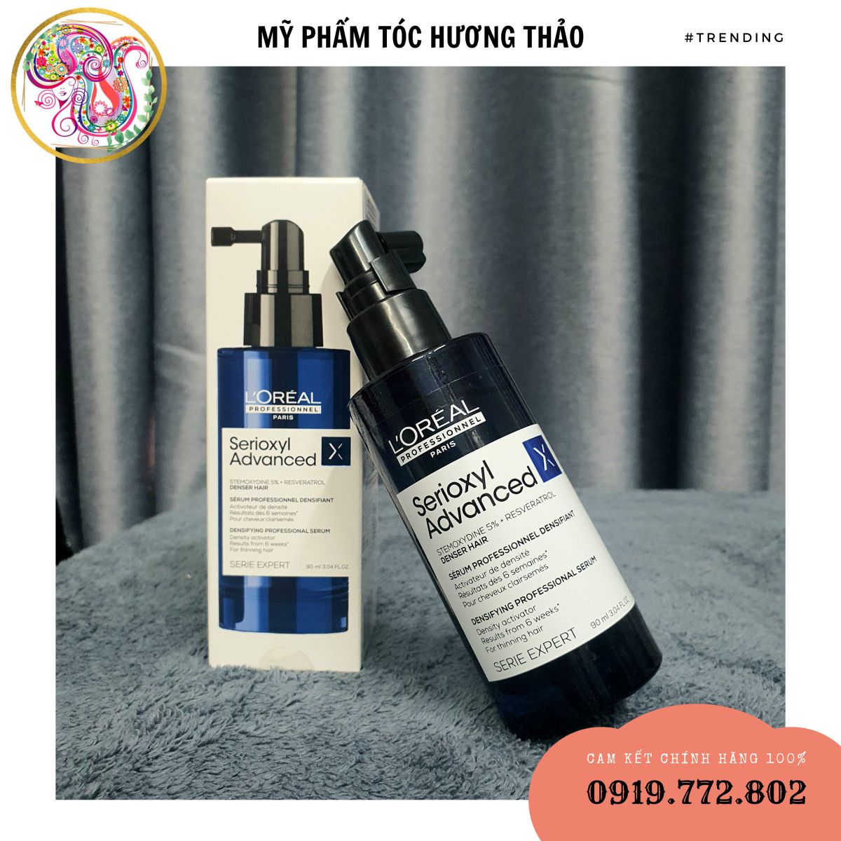 [MẪU MỚI 2023] @l'oréal_pháp Tinh chất kích thích mọc tóc L’Oréal Serioxyl Denser Hair 90ml