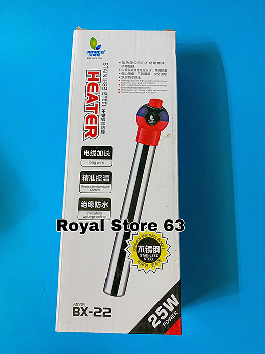 Jeneca Bx 22 sưởi Inox cho bể cá cảnh (25w, 50w, 100w, 200w, 300w)