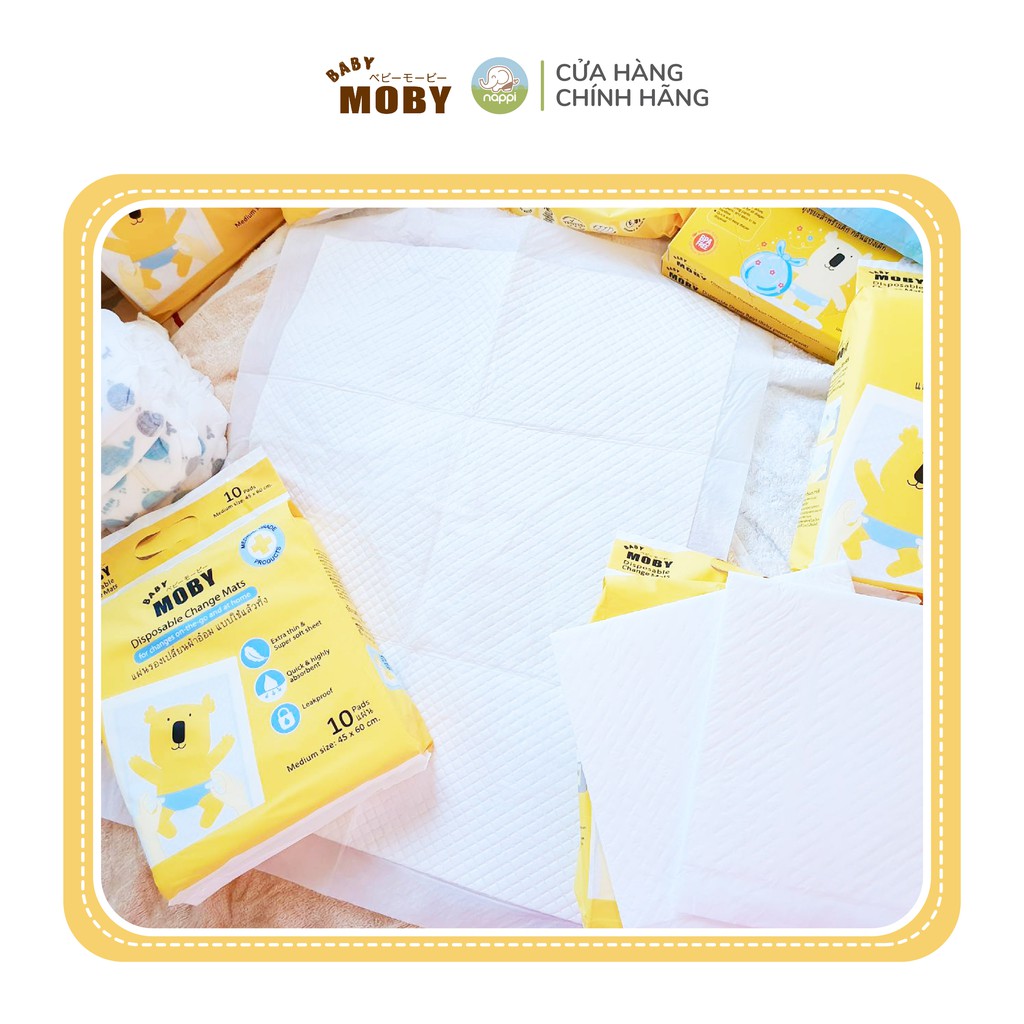 [COMBO SIÊU TIẾT KIỆM] Combo 03 Bịch miếng lót chống thấm Moby (10 miếng/bịch)