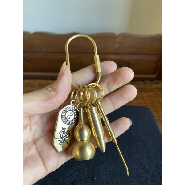 Móc khóa đồng thau hình trái hồ lô