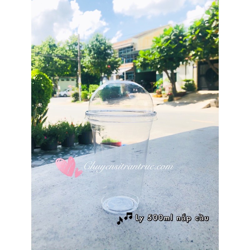 Combo 50 ly nhựa pet kèm nắp 500ml