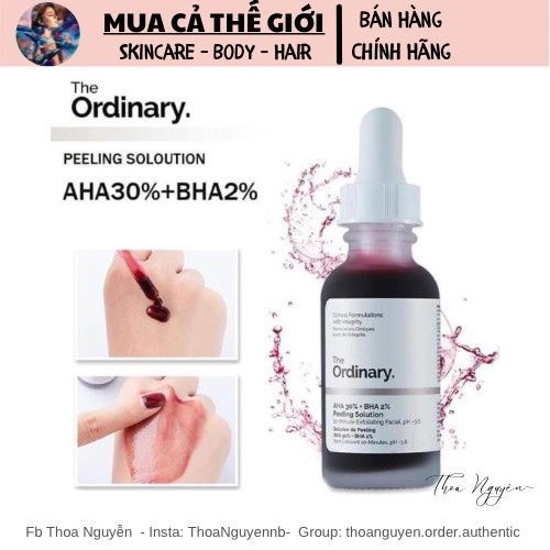 Tinh Chất Peel da The Ordinary AHA 30%+BHA 2% Peeling Solution 30ml
