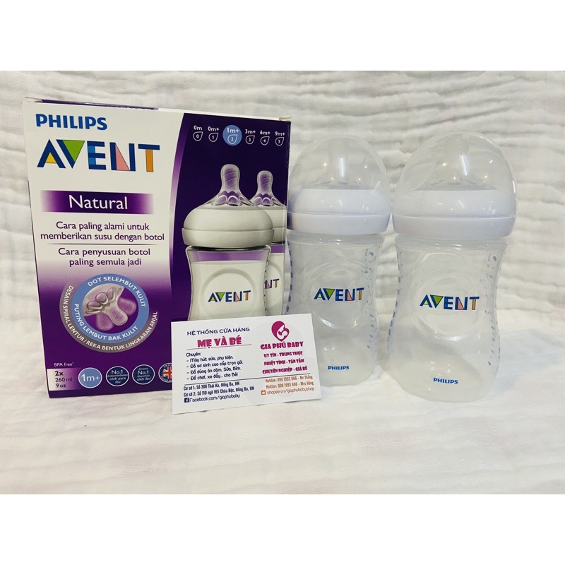 Sét 2 bình ti avent 125ml/260ml/330ml hộp 2 bình