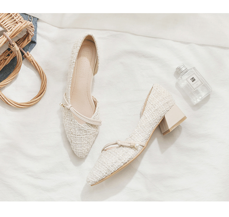 Giày Búp Bê Nữ Giày Slip On Đế Thấp 3 Phân Mũi Nhọn