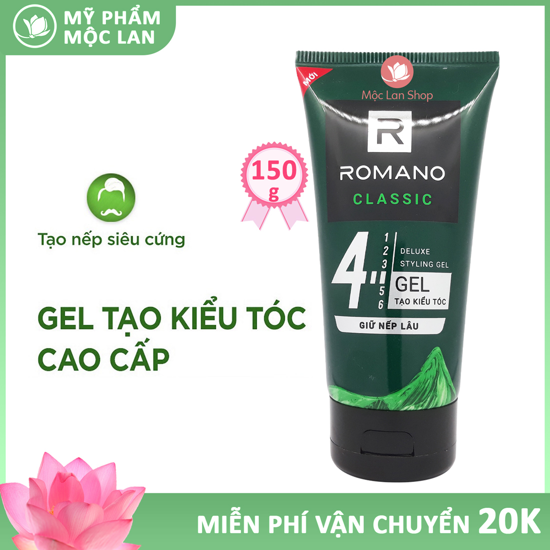 Gel vuốt tóc Romano Classic Siêu cứng 150g- Mẫu mới suu.shop cam kết 100%  chính hãng | Shopee Việt Nam