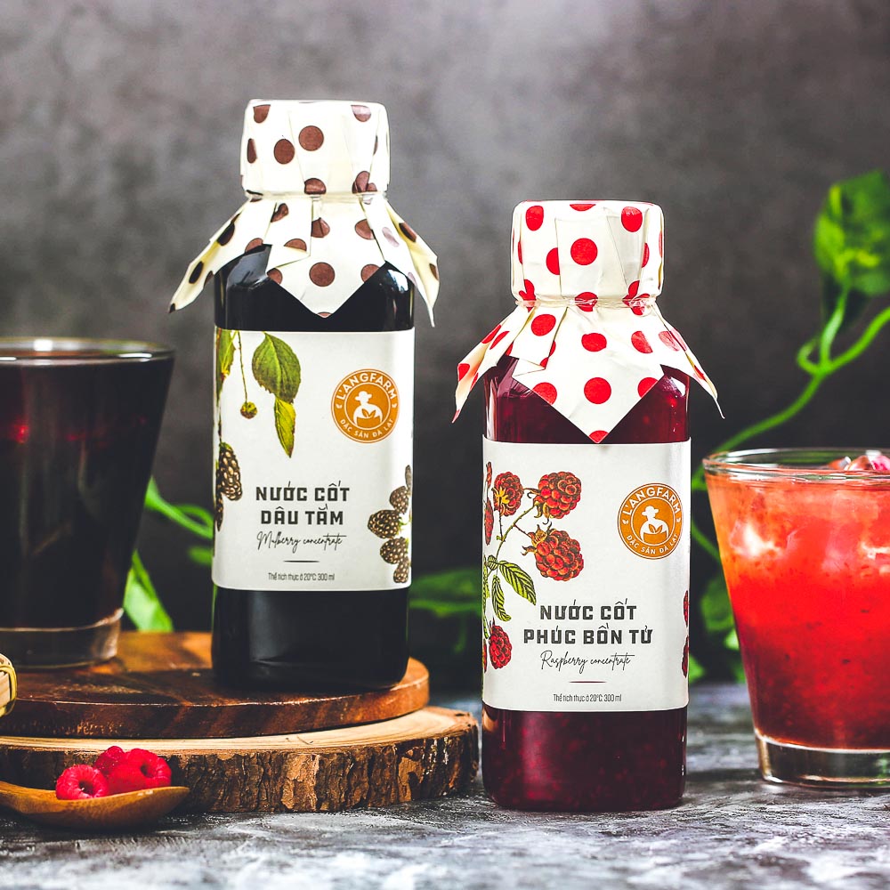 Nước cốt phúc bồn tử, 300ml, chai, mẫu antique