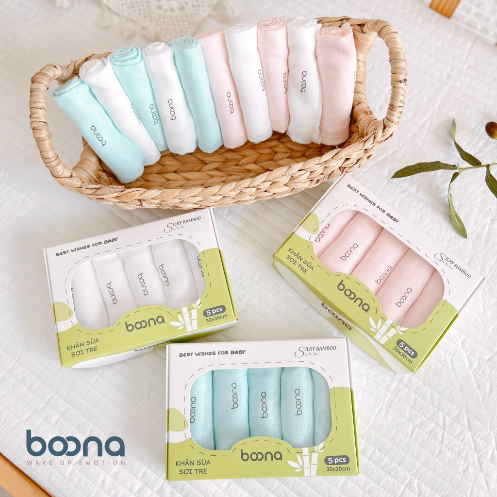 Set 5 Khăn Sữa Sợi Tre Muslin Bunny Cho Bé
