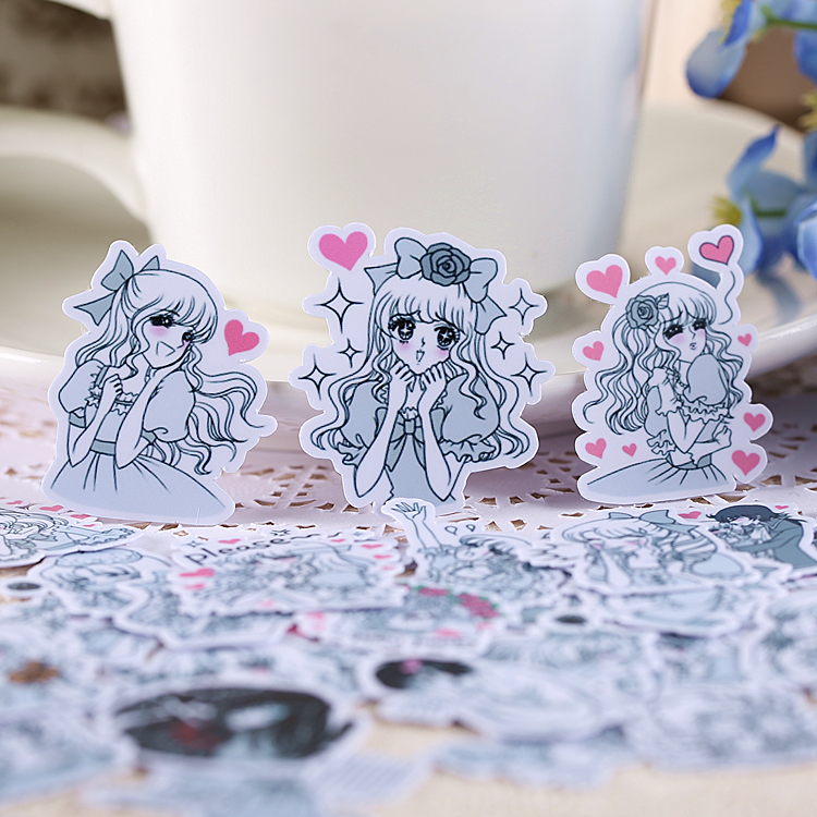 [HCM]Set 15 sticker nữ sinh tinh nghịch (Hàng có sẵn - mẫu ngẫu nhiên)