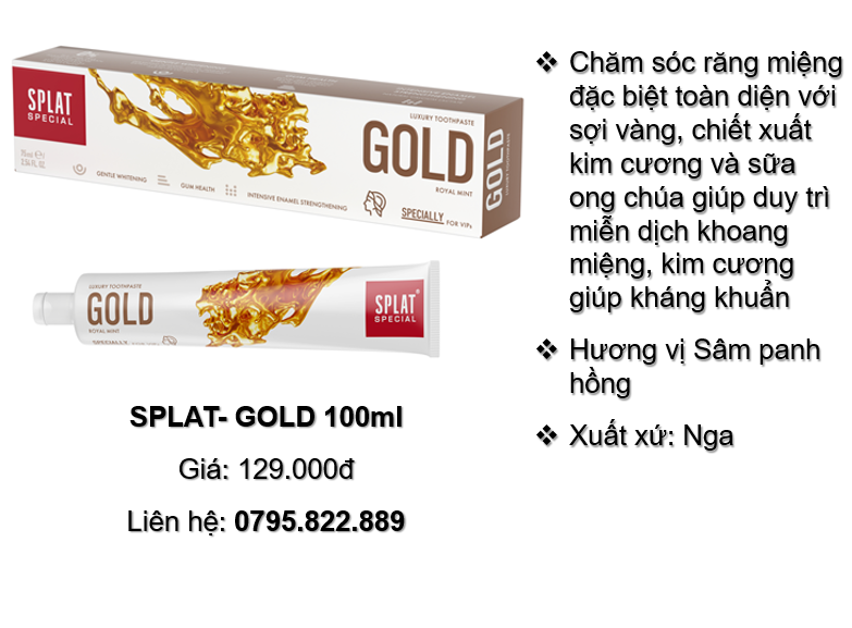 Kem đánh răng chăm sóc toàn diện SPLAT- GOLD 100ml (Phân phối chính hãng)