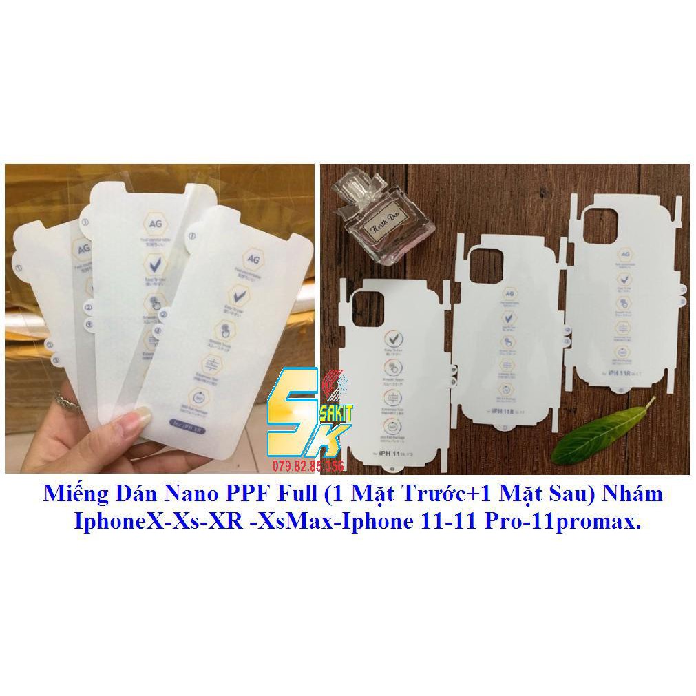 [HCM]Combo 2 Miếng dán Nano PPF Full (1 Mặt Trước+1 Mặt Sau) Nhám Iphone 6-6s-6 Plus-6sPlus-7-8-7 Plus-8 Plus-Se.