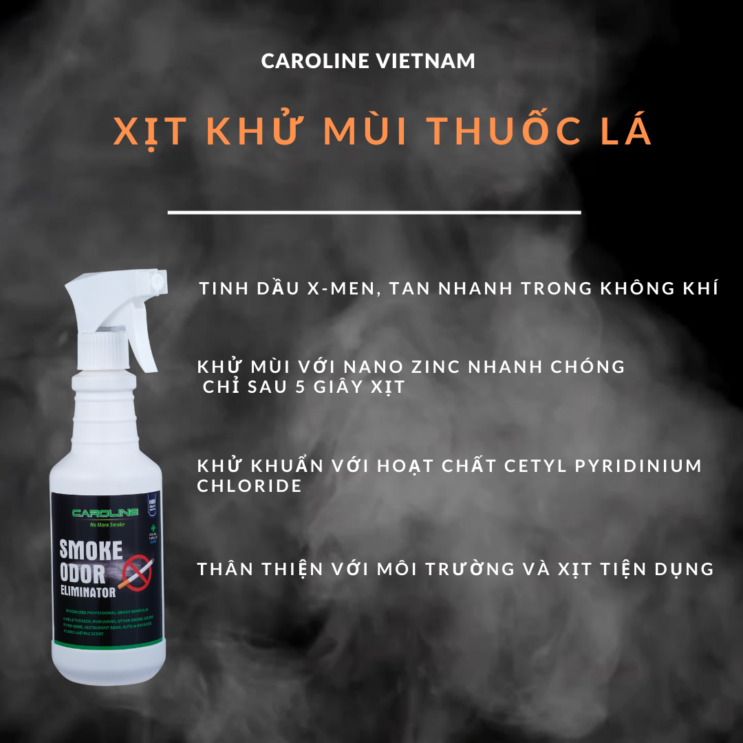 Xịt Khử Mùi Khói Thuốc Lá Caroline Giúp Không Gian Sống Của Bạn Trong  - Hàng Chính Hãng