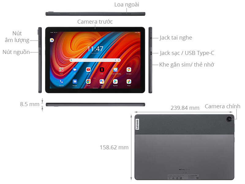 Máy Tính Bảng Lenovo Tab M10 Plus (Gen 3) 3GB/32GB
