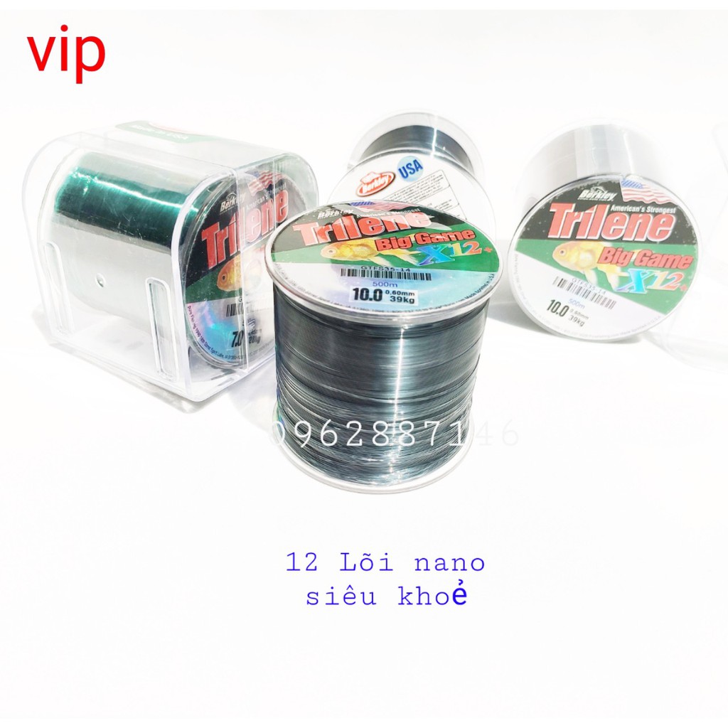 cước câu cá cước mỹ triline x12 500m VIP