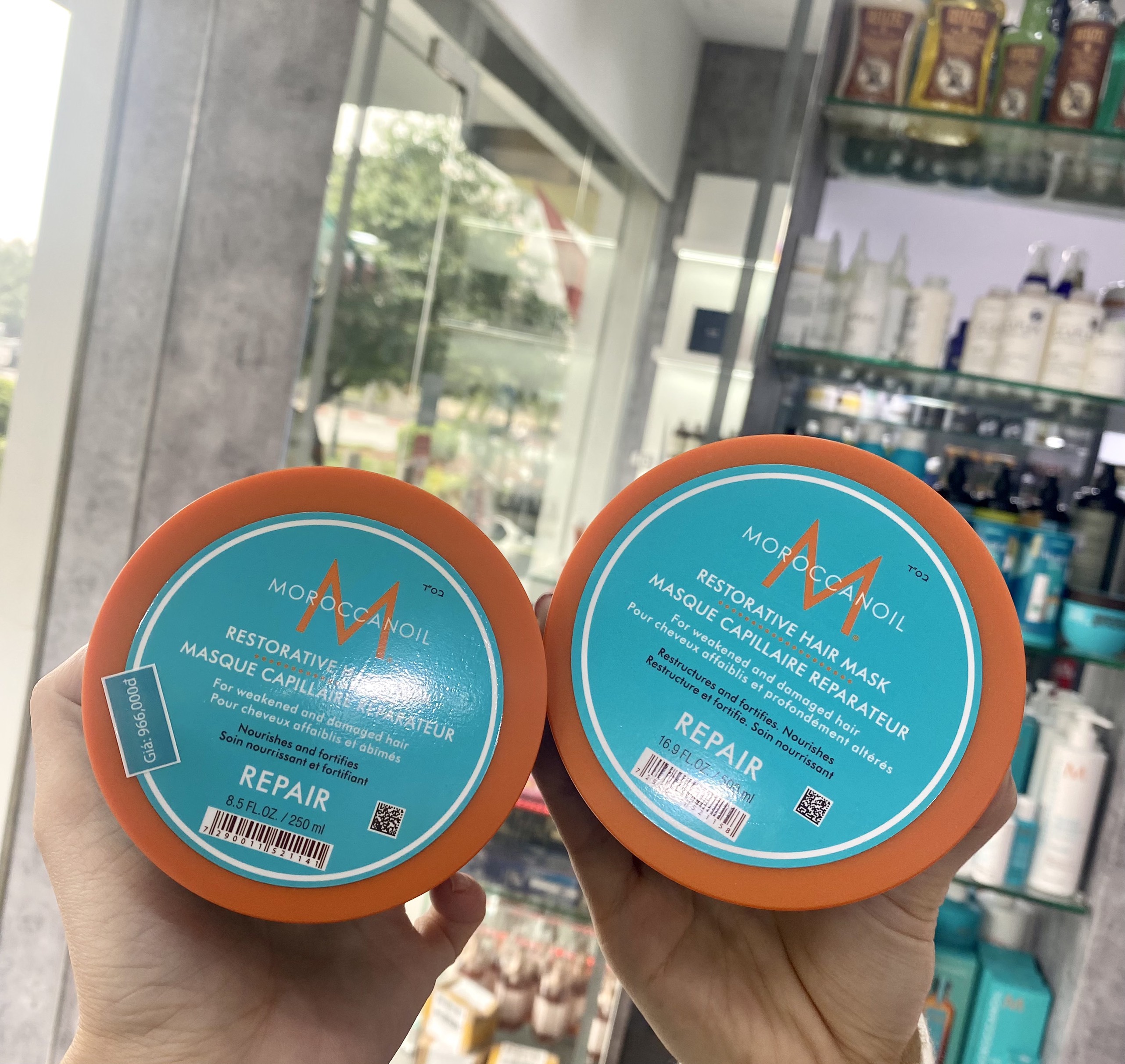 Mặt nạ phục hồi tóc Moroccanoil viền vàng 500ml