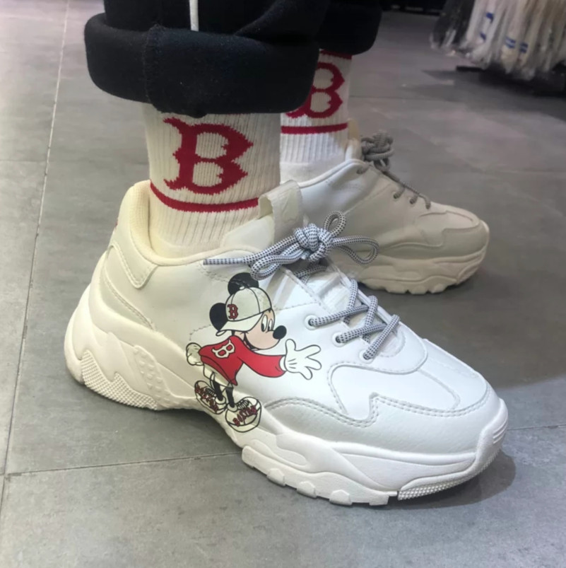 Giày mlb mickey đỏ/vàng - Giày nam nữ - Giày sneaker full size ( Full box + bill)