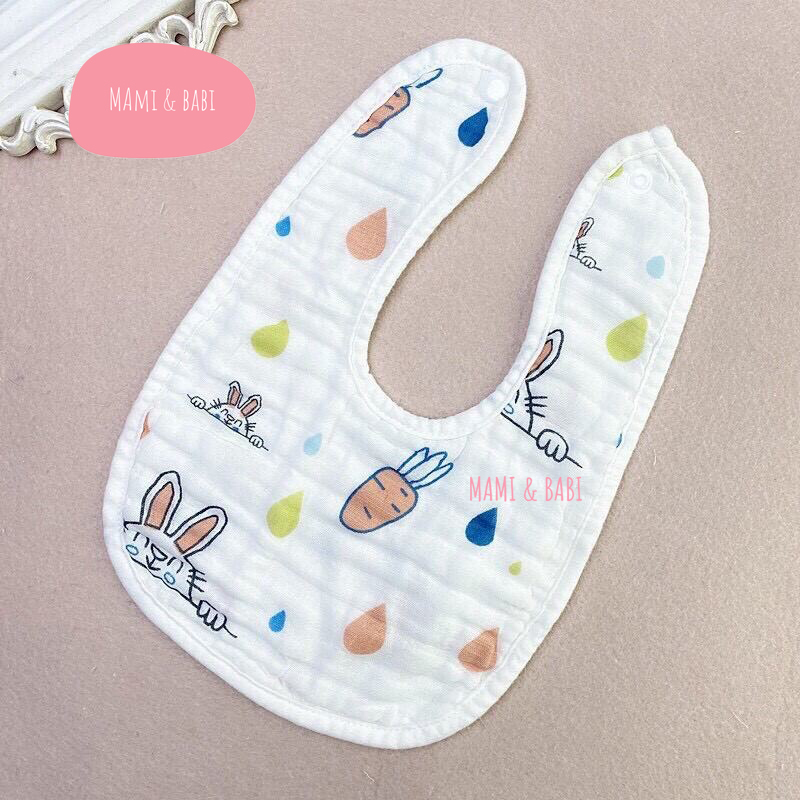 (LOẠI ĐẸP) Yếm Cho Bé Trai Bé Gái, Yếm Ăn Dặm 8 lớp YẾM VUÔNG Cho Bé Sơ Sinh Chất Vải Xô Siêu Thấm Hút Mềm Mại Bấm Nút