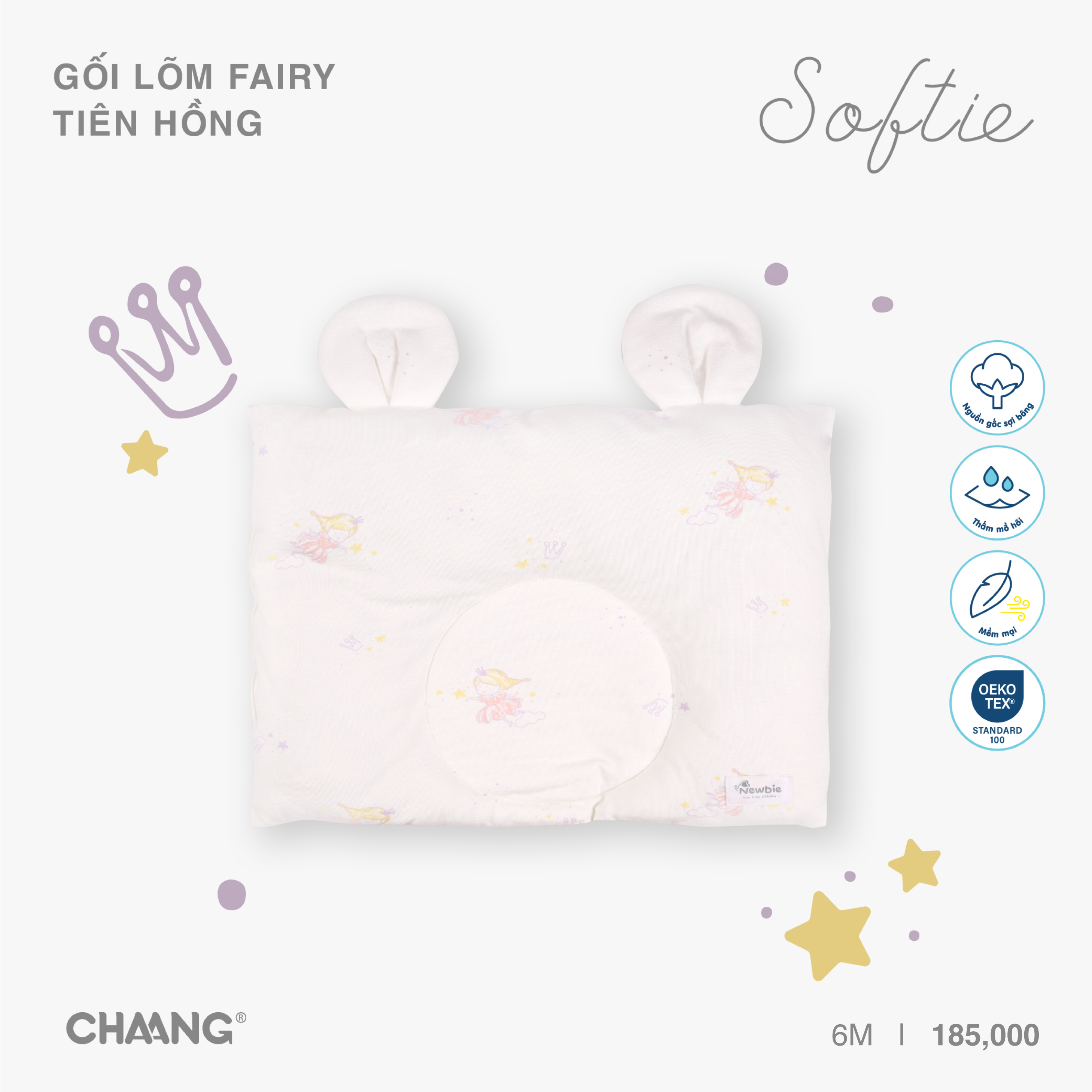 [CHAANG] Gối lõm sơ sinh Fairy Chaang