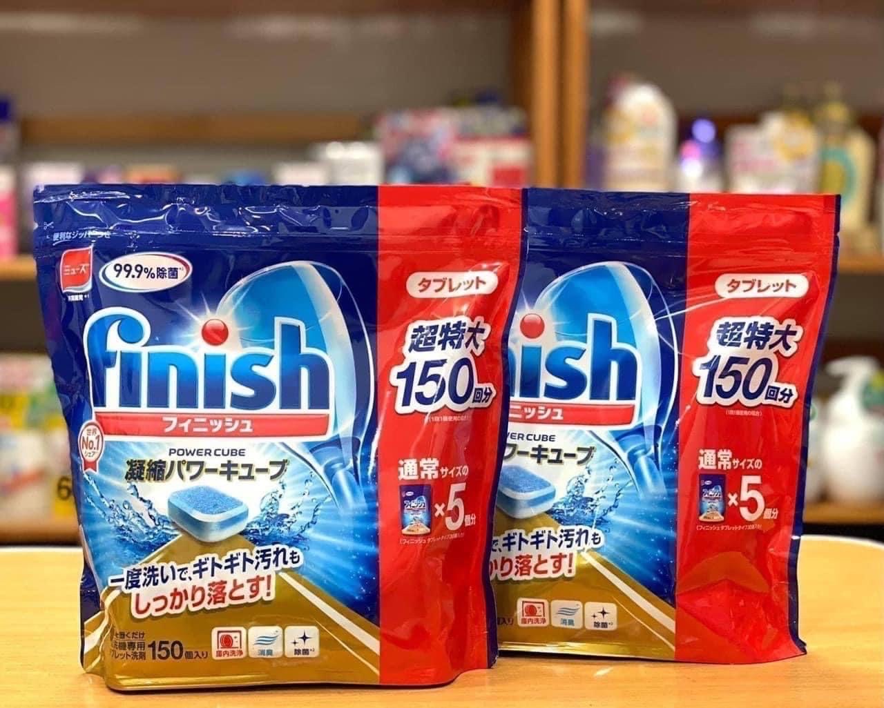 Viên Rửa Bát Finish Power Cube Nhật Bản (Túi 150 Viên) Dành Cho Máy Rửa Bát