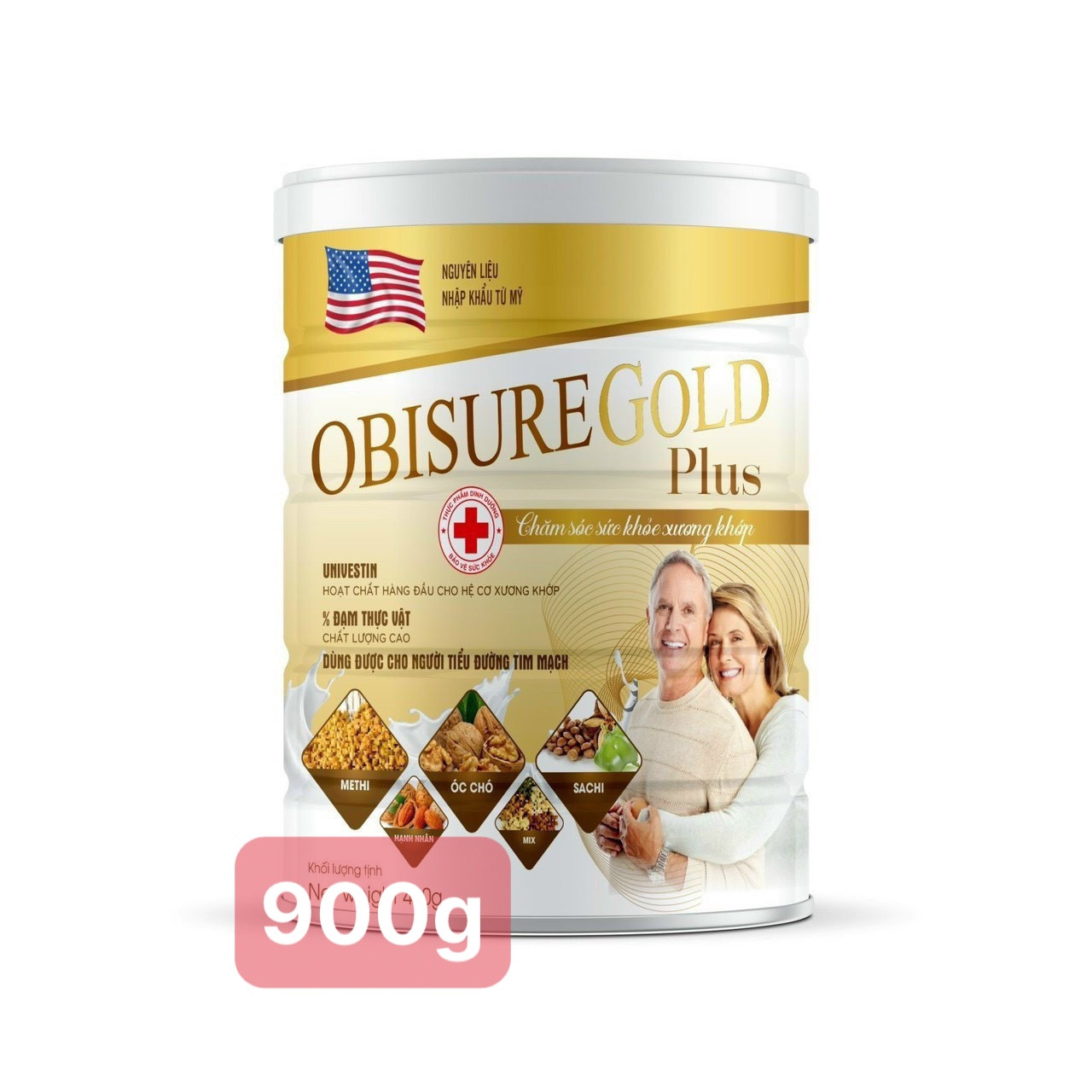 Hộp 900g - Sữa hạt Xương Khớp Obisure Gold Plus giúp nuôi dưỡng và bảo vệ