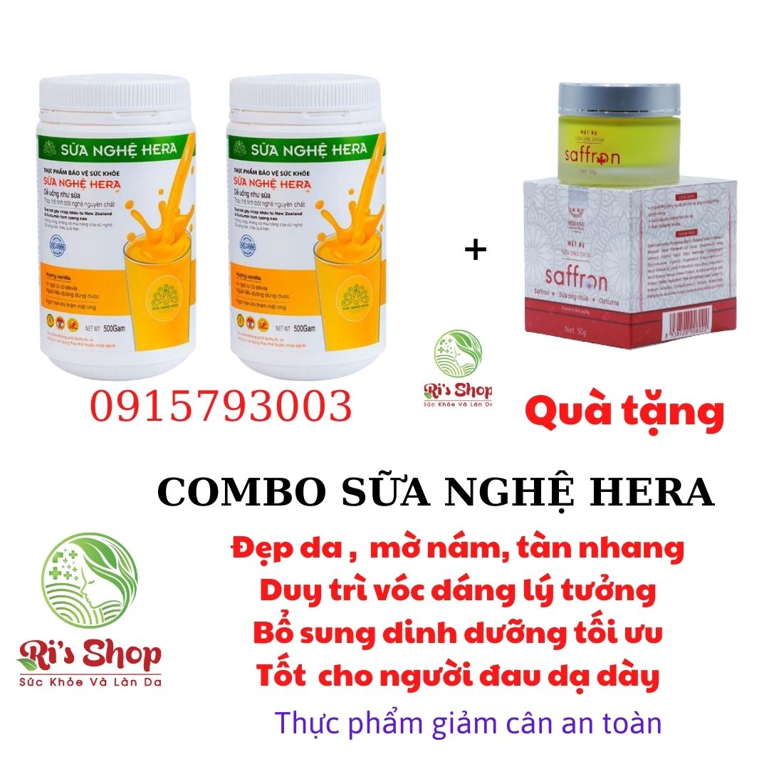 [HCM]COMBO 2 SỮA NGHỆ HERA 500 GRAM + TẶNG MASK SAFFRON