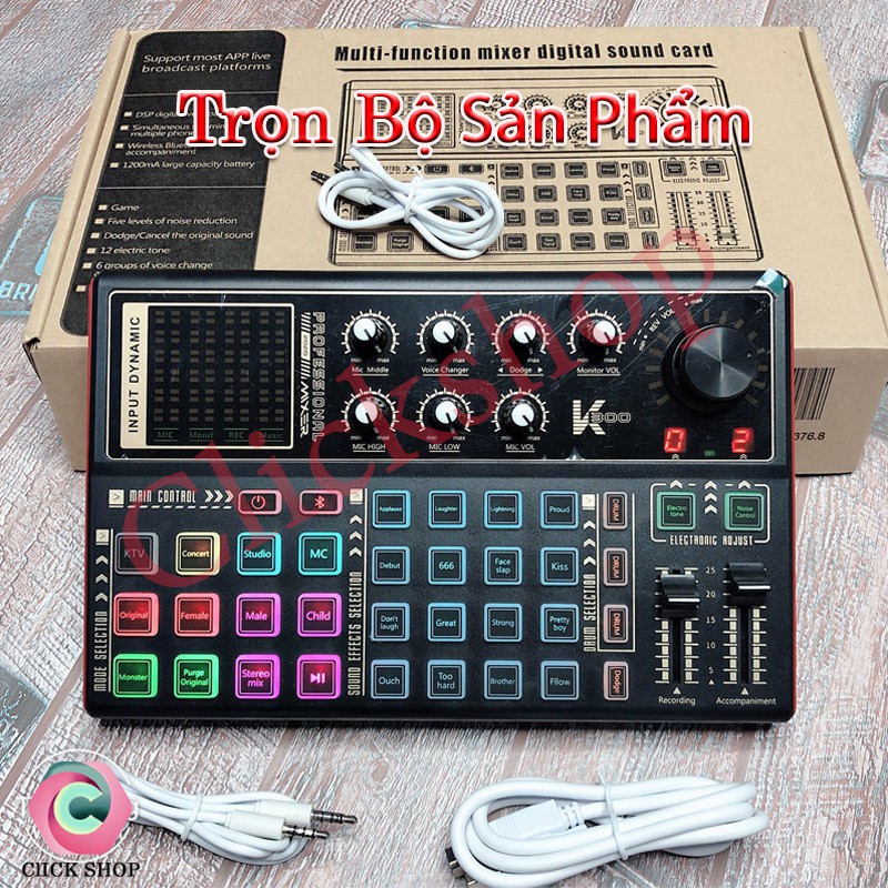 Sound card k300 mic thu âm bm900 chân đế màng lọc và dây livestream chế chọn bộ mic thu âm , karaoke , livestream
