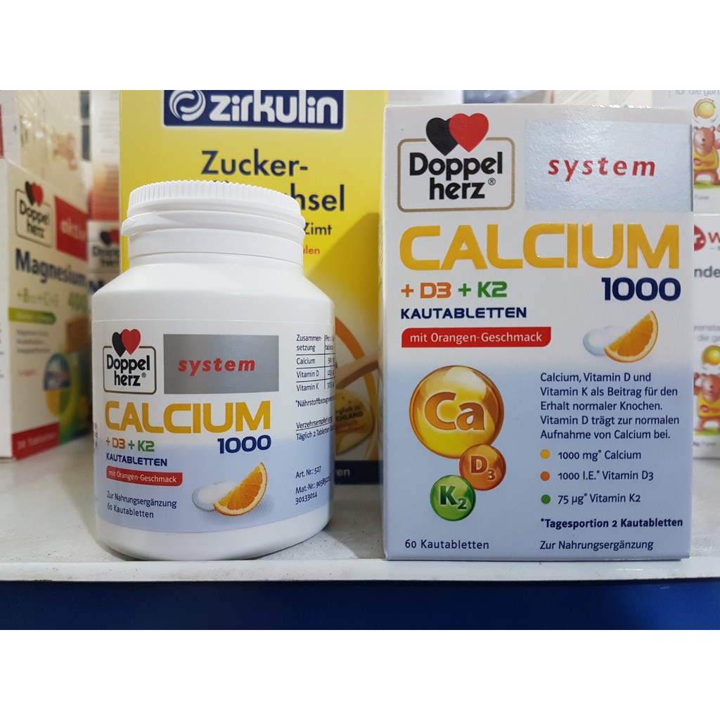 Hàng đức viên uống calcium 1000 d3 k2 hộp 60 viên