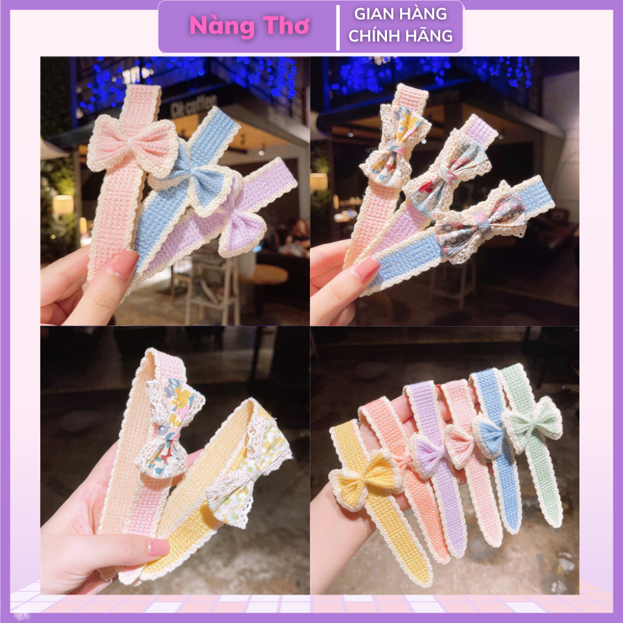 Cài tóc dán cho bé đính nơ phong cách HÀN QUỐC siêu đáng yêu