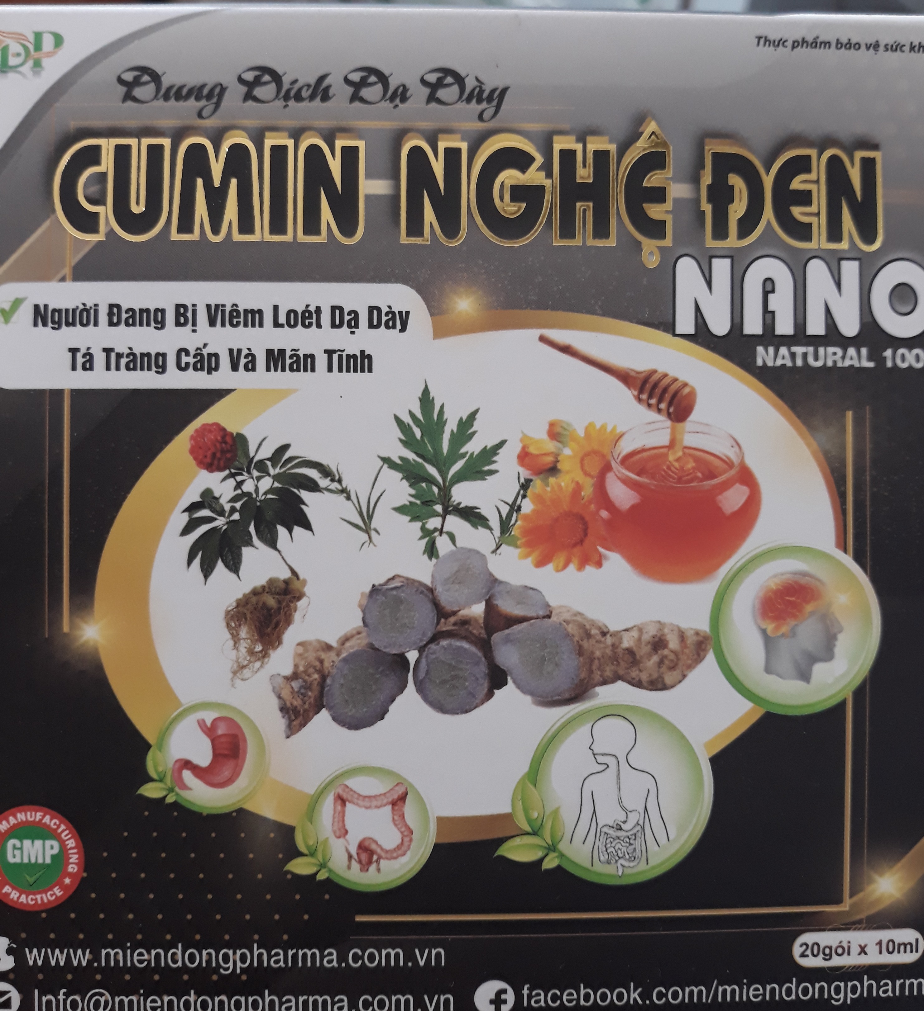 dung dịch nghệ đen hộp 20 gói