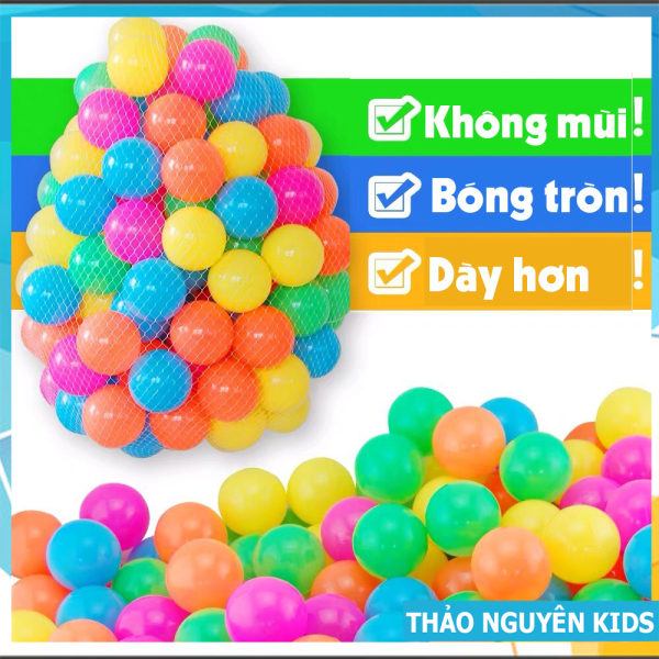 Túi 100 quả bóng nhựa cho bé kích thước 5cm ThaoNguyenKids - Hàng Việt Nam