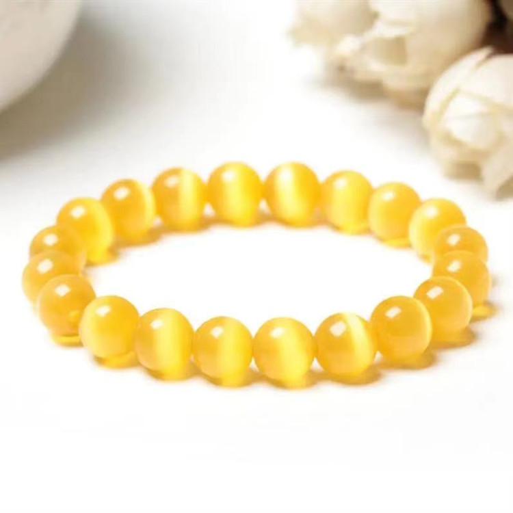 Vòng tay chuỗi đá mắt mèo 10ly-Nhiều màu