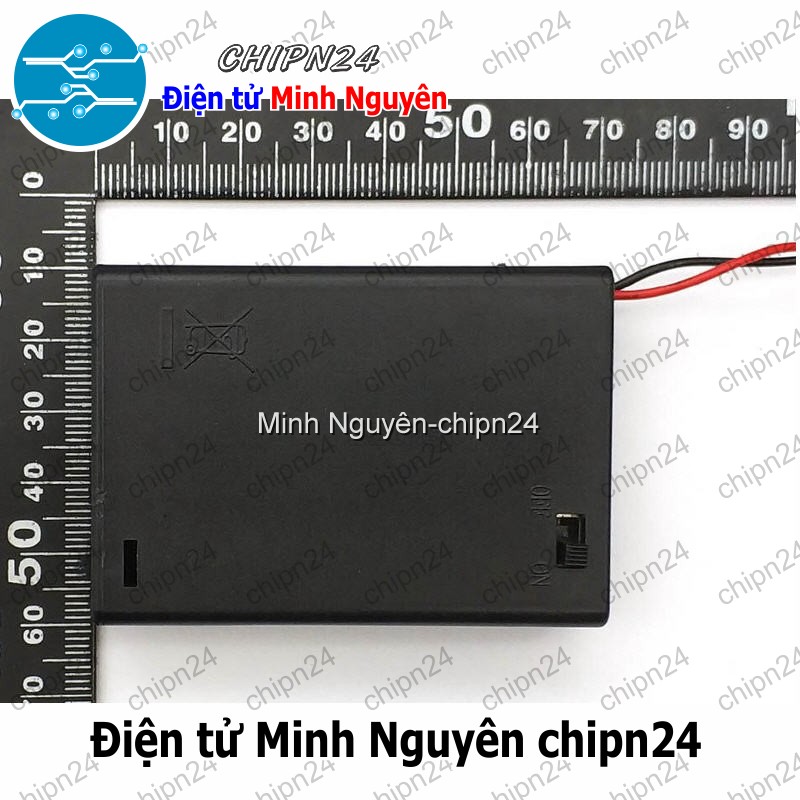 [1 cái] (C11) Hộp Đế pin 3 viên AA (có nắp, có công tắc) - HH000600