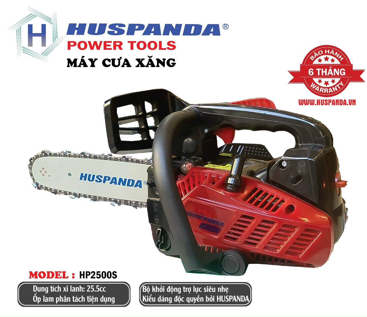 [HCM]CƯA XÍCH MINI HUSPANDA HP2500S (CÓ LAM XÍCH - CƯA CỤT)