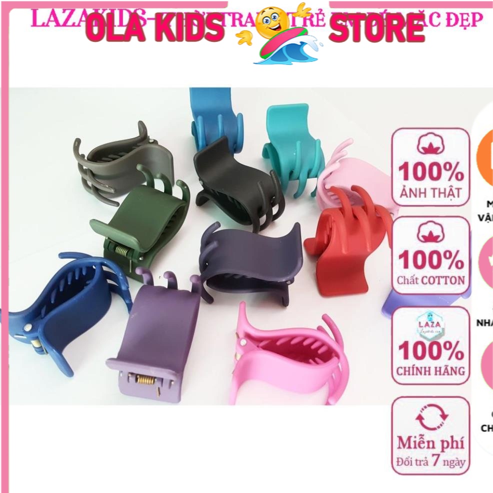 Giá sỉ sét 5 cây kẹp càng cua nhám 5 răng tông màu nhám nude đẹp sang chảnh lazakids