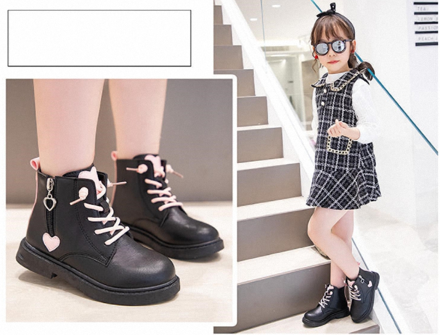 Giày Boot da cho bé gái phong cách hàn quốc (mẫu mới nhất ) - GB109