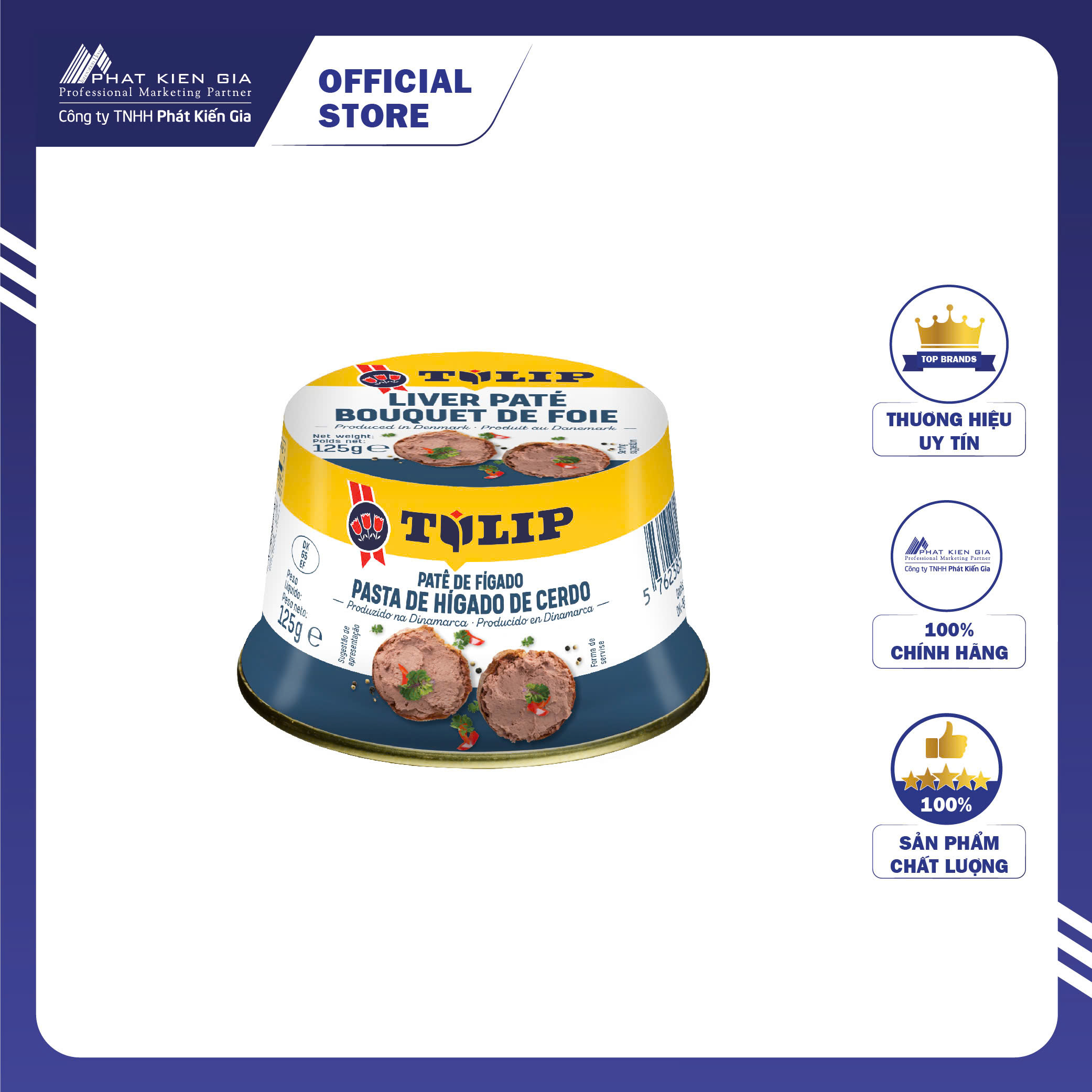Pate Gan Heo Tulip 125g - Nhập Khẩu Đan Mạch | Tulip Liver Paté 125g