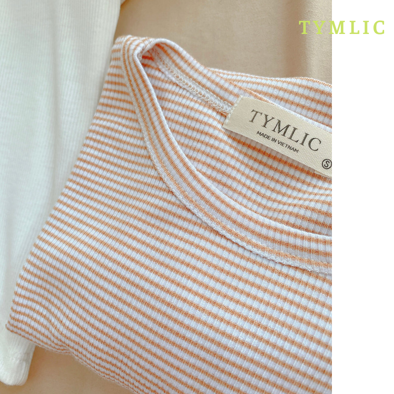 Áo Pull Gân Cổ Tròn Croptop 5 Màu TYMLIC