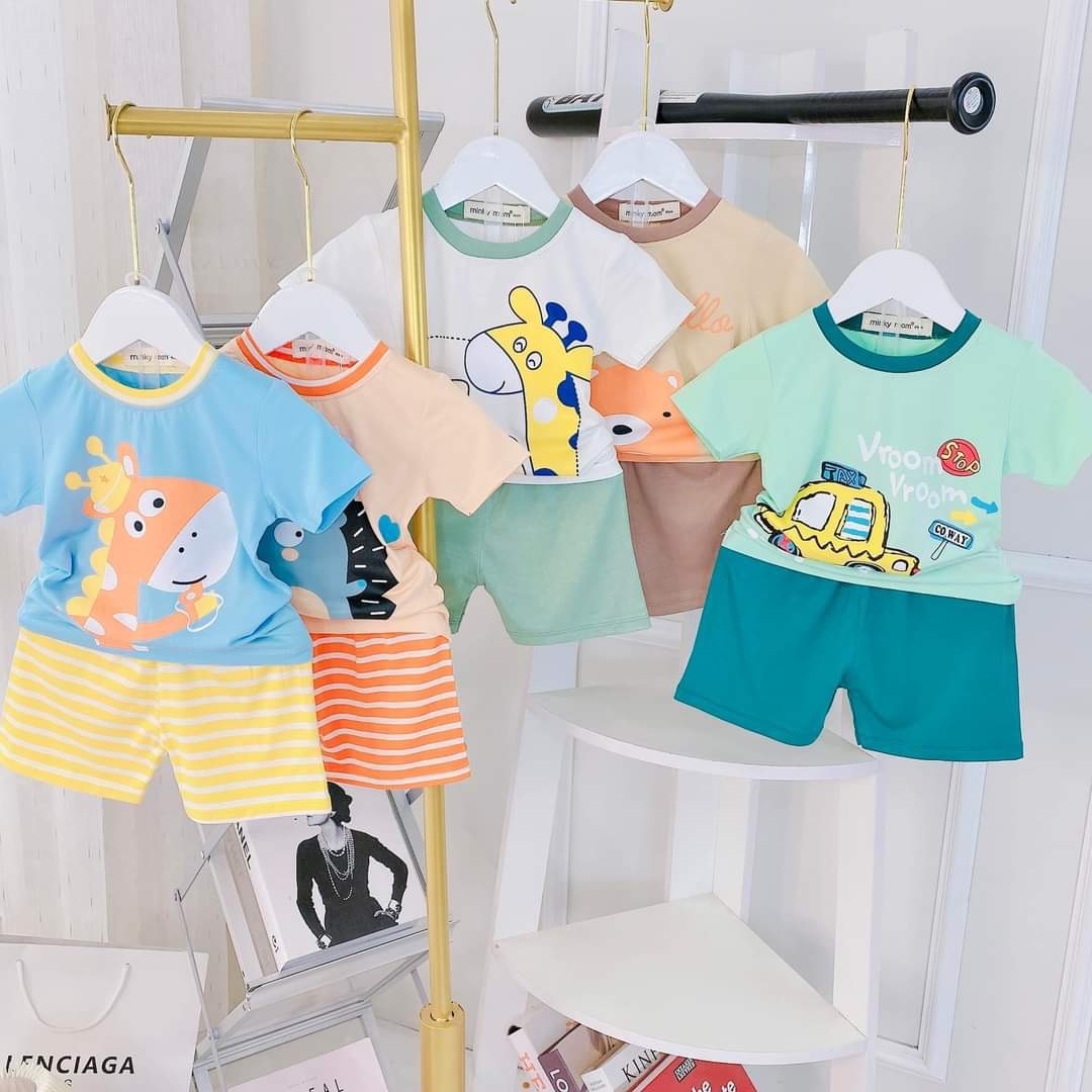 Bộ cotton thun lạnh MONKY mềm mại ( tặng kèm quà tặng )