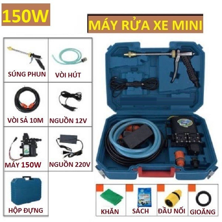 máy bơm rửa xe tăng áp mini