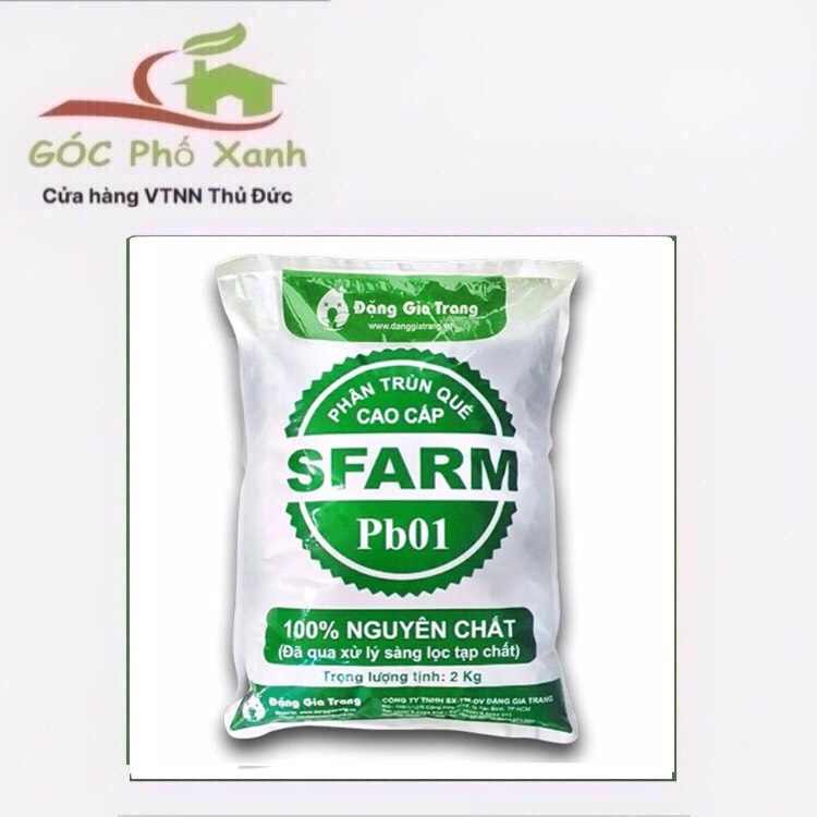 Phân trùn quế Sfarm Đặng gia trang gói 2kg